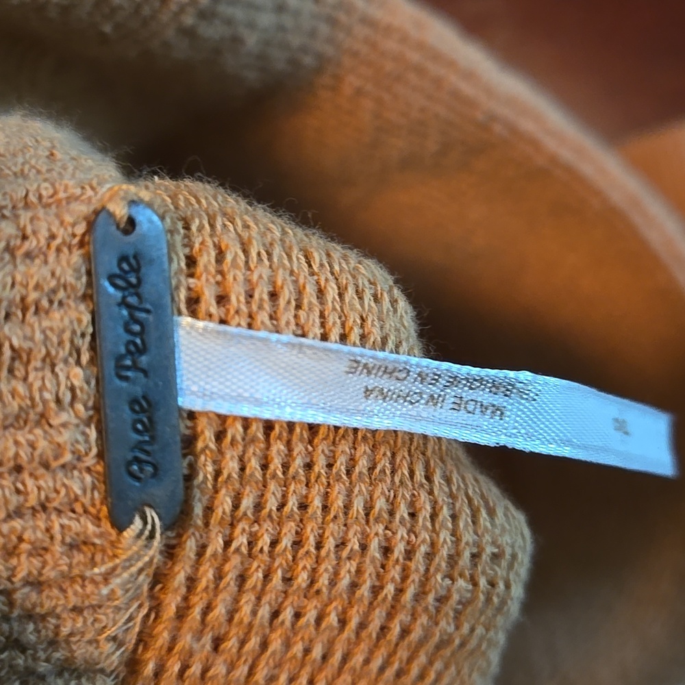 Free People Warm Brown Turtleneck Sweater Oversized - Picture 2 of 3